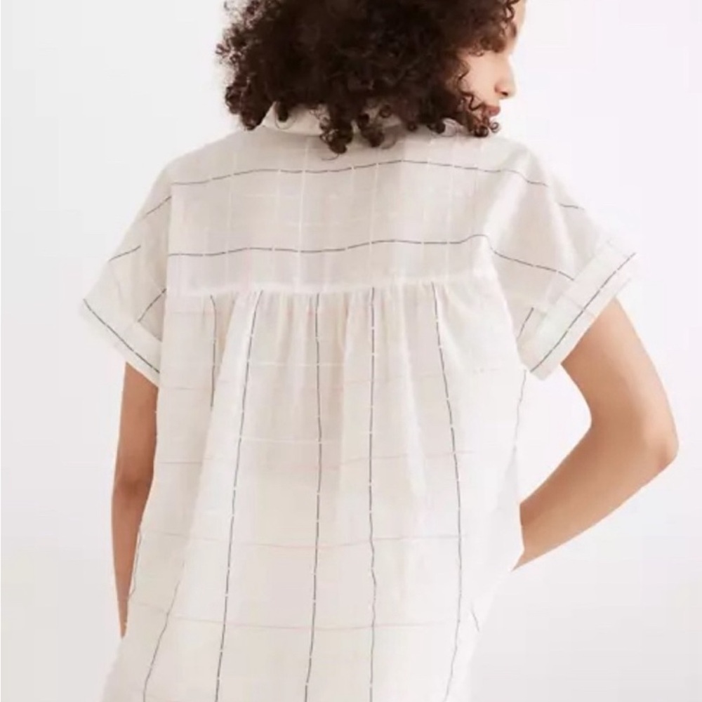 Madewell Hilltop Shirt Top Blouse Neon Size XL Windowpane Loose #NA312 Casual